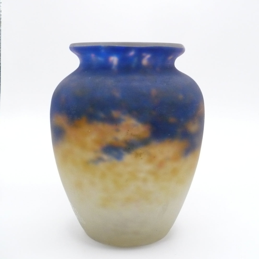 Muller Frères Luneville Vase, Small French Art Glass Vase.
