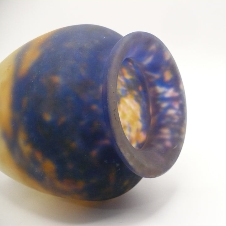 Signed Muller Frères Luneville Vase, Small French Art Glass Vase.