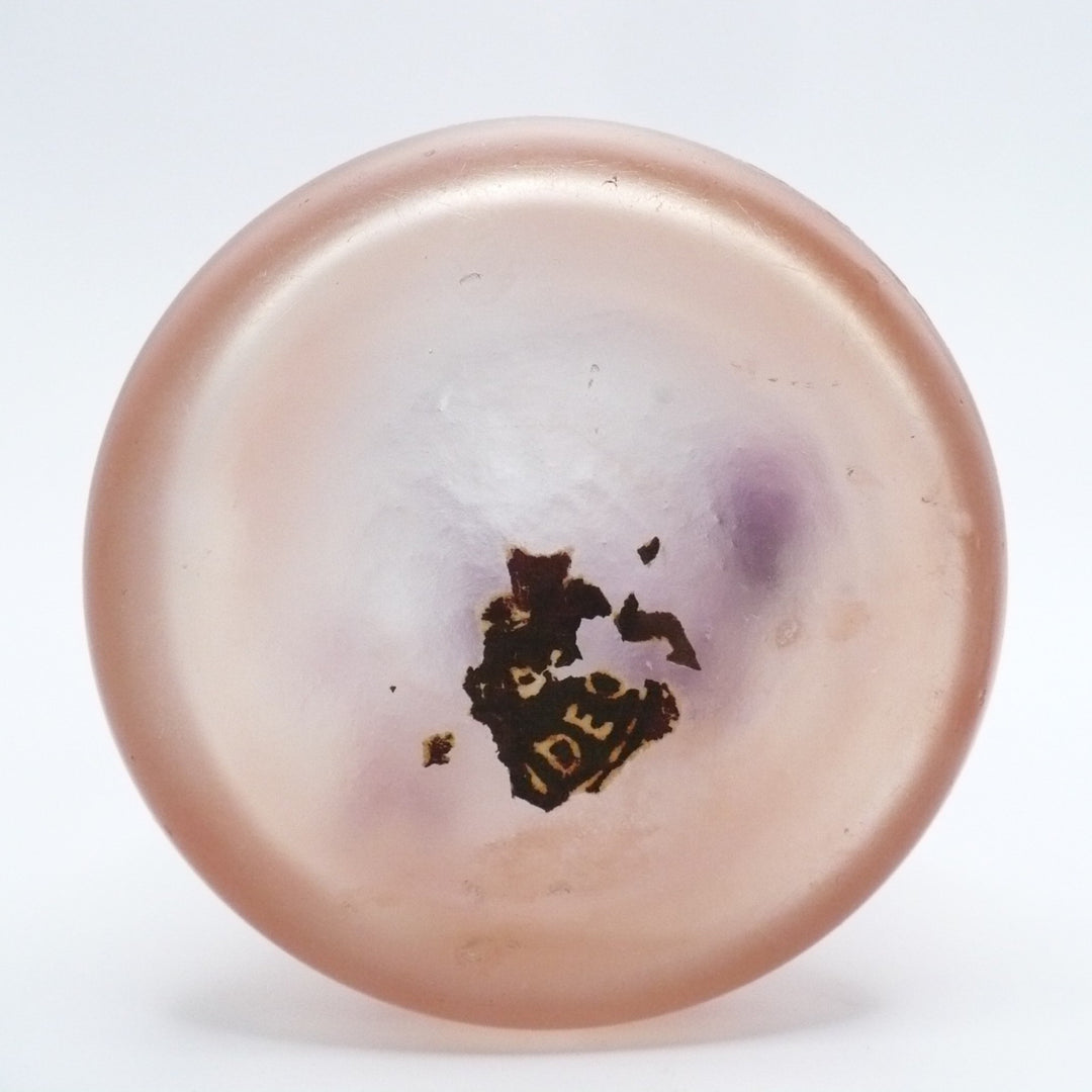 Legras Rubis Series Bud Vase, 1910, Art Nouveau Ivy Enamel Glass, France.