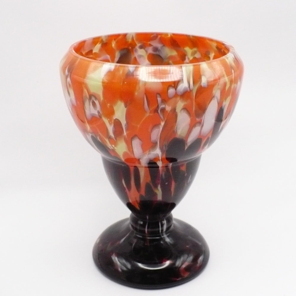 1930 Bohemian Spatter Cabinet Vase, attr. to Steinwald.