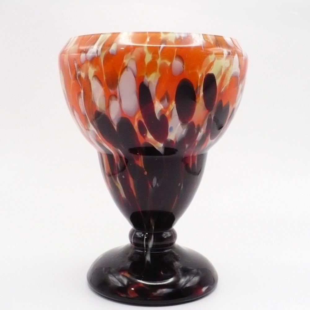 1930 Bohemian Spatter Cabinet Vase, attr. to Steinwald.