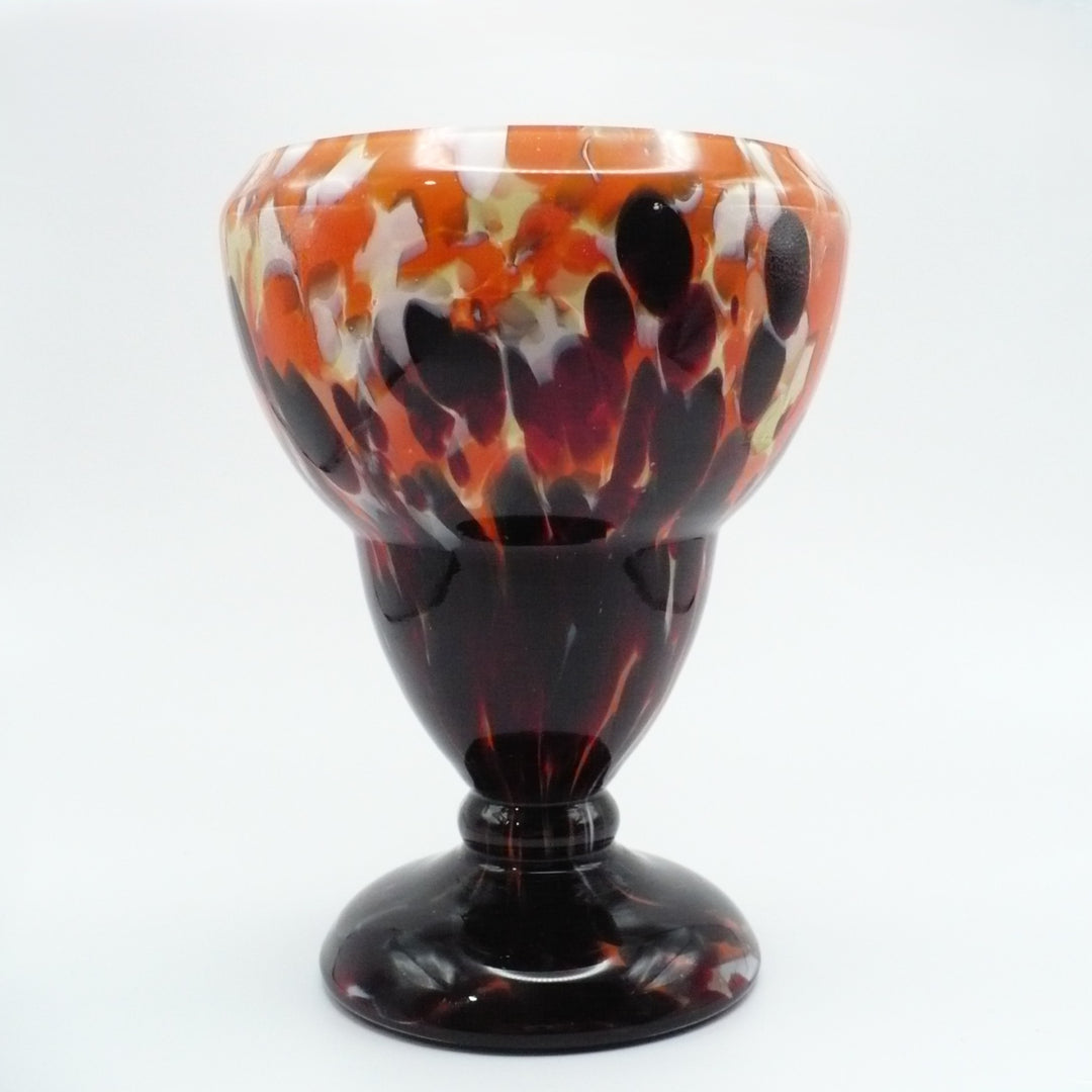 1930 Bohemian Spatter Cabinet Vase, attr. to Steinwald.