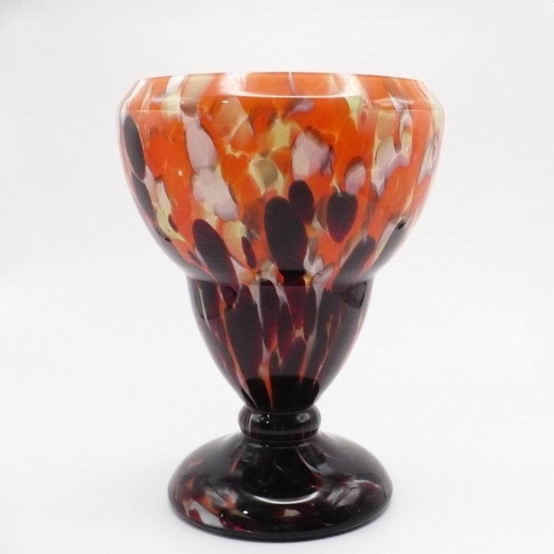 1930 Bohemian Spatter Cabinet Vase, attr. to Steinwald.