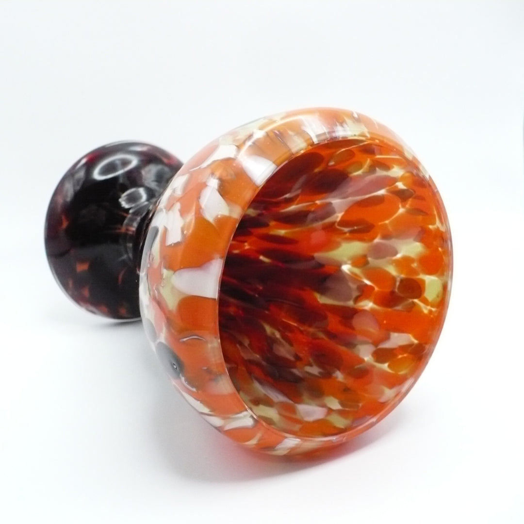 1930 Bohemian Spatter Glass Cabinet Vase, attr. to Steinwald.