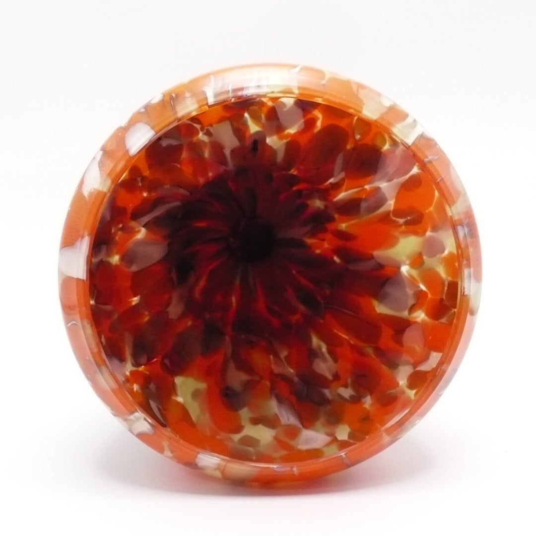 1930 Bohemian Spatter Glass Cabinet Vase, attr. to Steinwald.