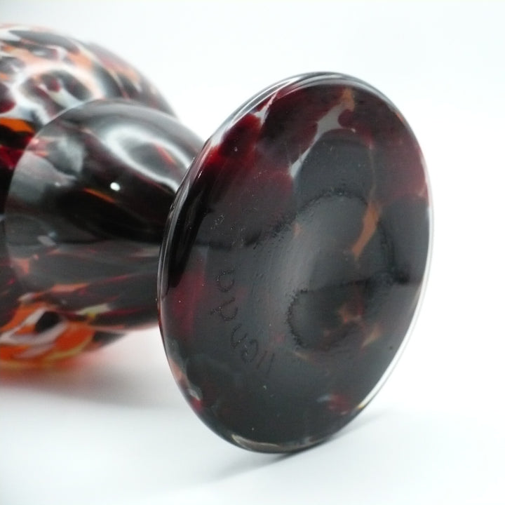 1930 Bohemian Spatter Glass Cabinet Vase, attr. to Steinwald.