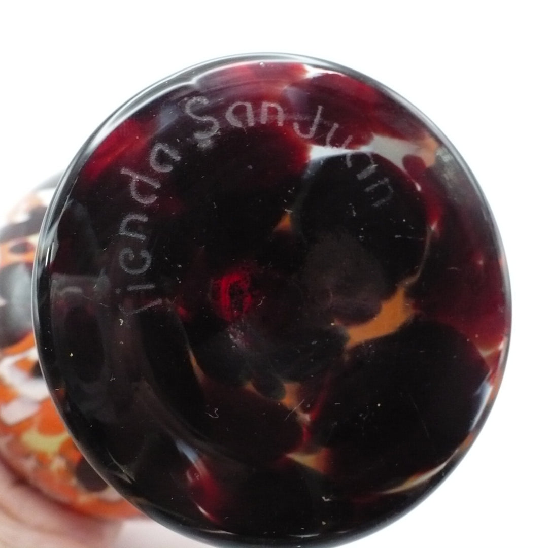 1930 Bohemian Spatter Glass Cabinet Vase, attr. to Steinwald.