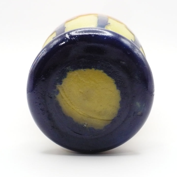 1922-1925 Le Verre Français Mirettes Cabinet Vase, Tricolor Cane.