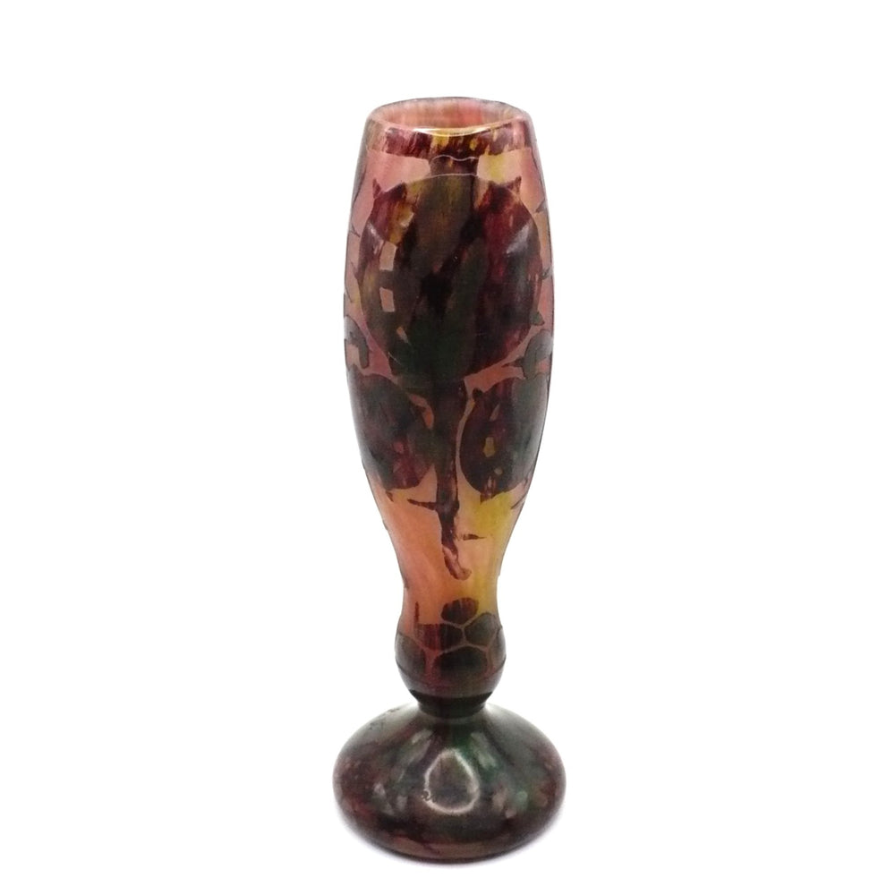 1922-1925 Le Verre Français "Marrons" Table Vase, France Uranium Glass.