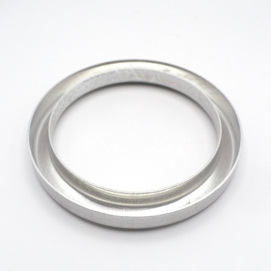 Underside of aluminum rim  shown on its own, 1920 Muller Frères Verre Nuage Hair Receiver France French Art Glass.