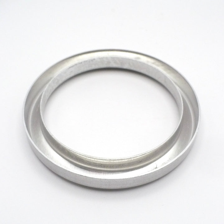 Underside of aluminum rim  shown on its own, 1920 Muller Frères Verre Nuage Hair Receiver France French Art Glass.