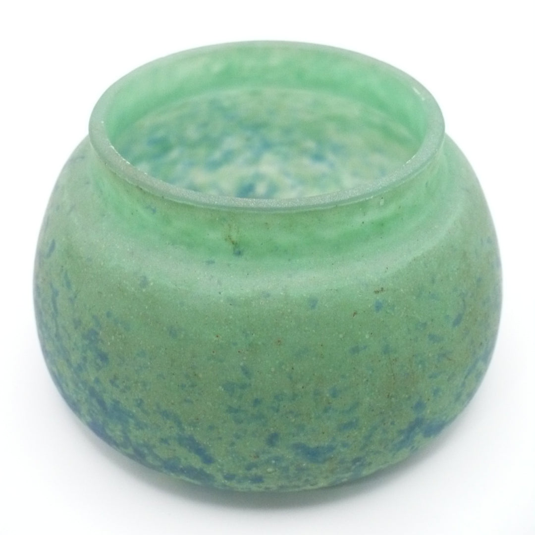 Sans aluminum rim shows excellent condition of glass. 1920 Muller Frères Verre Nuage Hair Receiver France French Art Glass.
