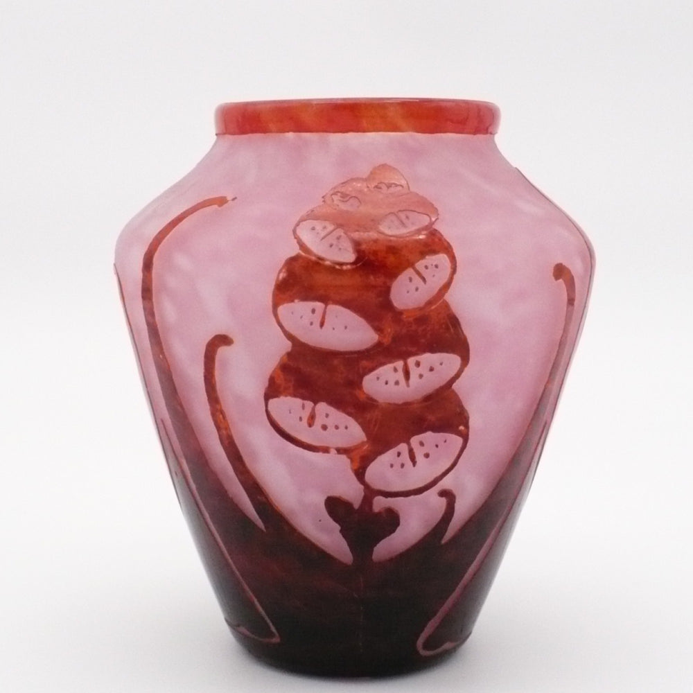 Le Verre Français Digitale Schneider Art Deco Foxglove Table Vase.