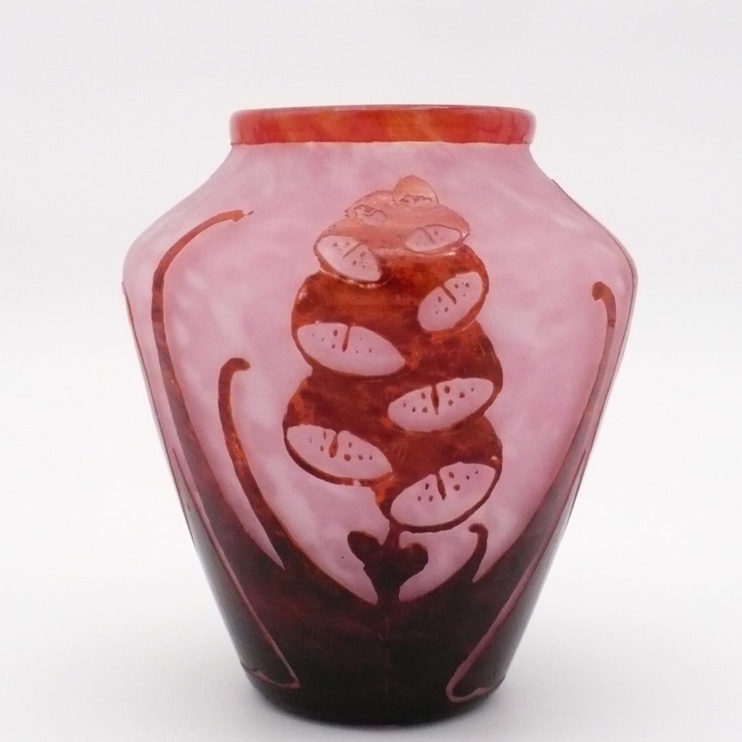Le Verre Français Digitale Schneider Art Deco Foxglove Table Vase.