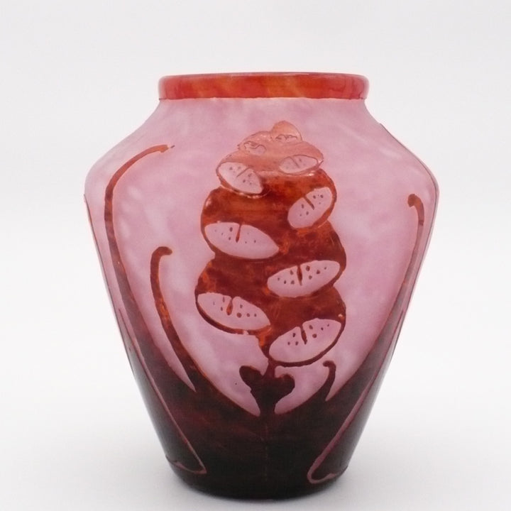 Le Verre Français Digitale Schneider Art Deco Foxglove Table Vase.