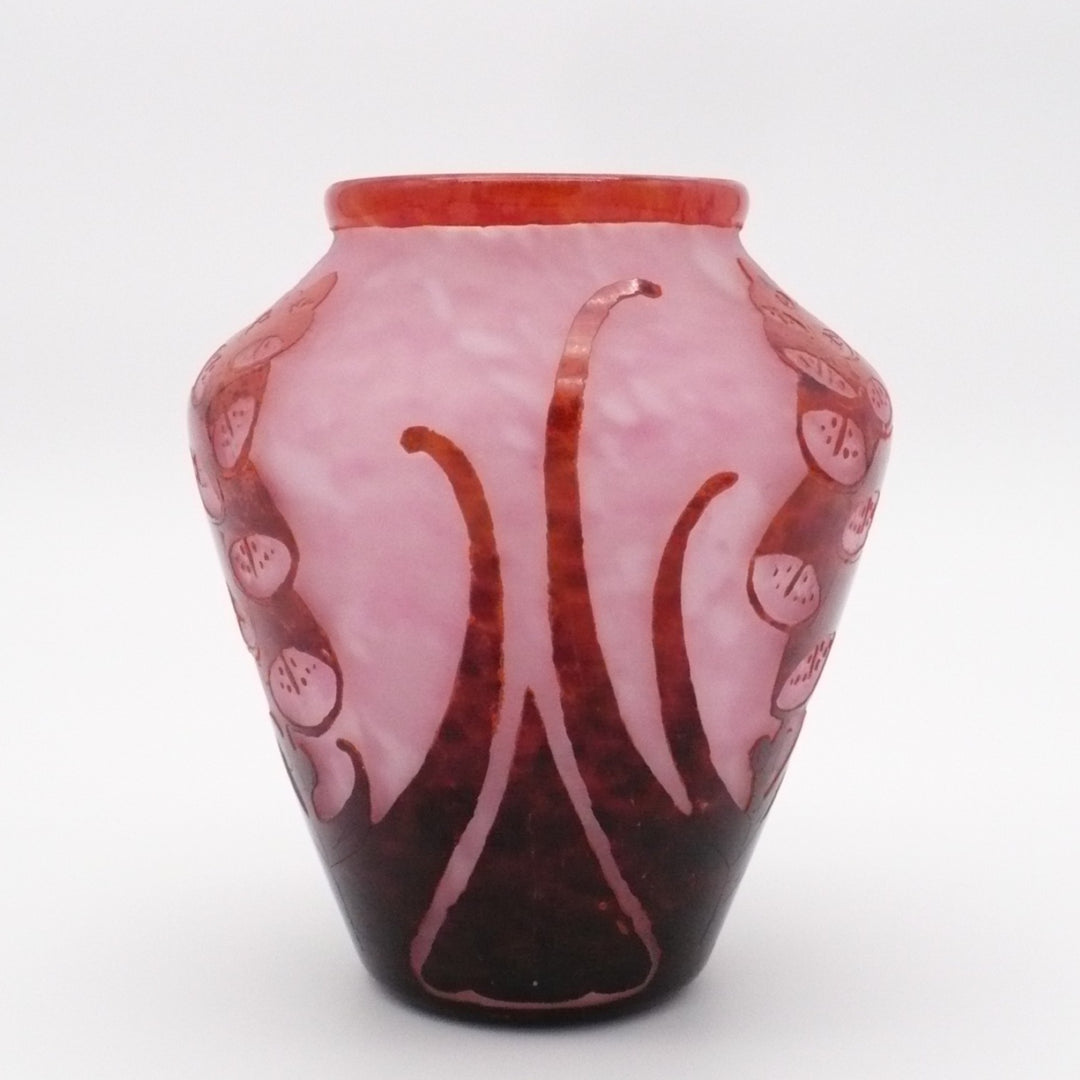 Le Verre Français Digitale Schneider Art Deco Foxglove Table Vase.