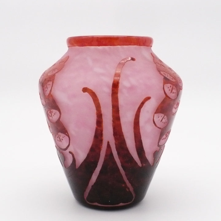 Le Verre Français Digitale Schneider Art Deco Foxglove Table Vase.