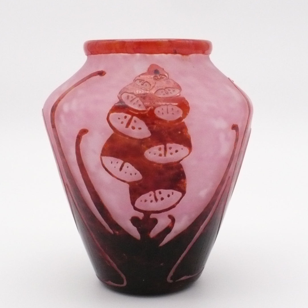 Le Verre Français Digitale Schneider Art Deco Foxglove Table Vase.