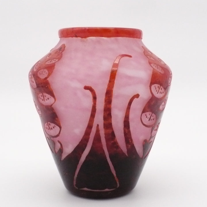 Le Verre Français Digitale Schneider Art Deco Foxglove Table Vase.