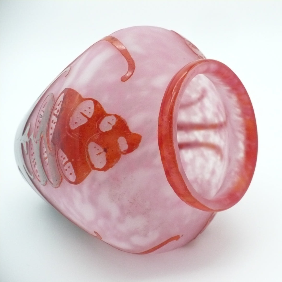 Le Verre Français Digitale Schneider Art Deco Foxglove Table Vase.