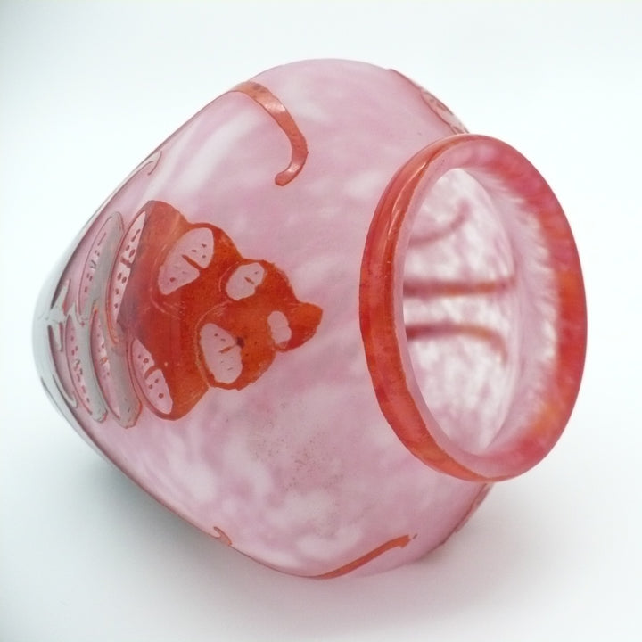 Le Verre Français Digitale Schneider Art Deco Foxglove Table Vase.