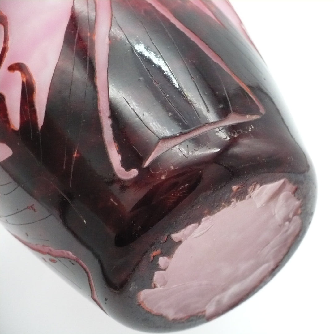 Le Verre Français Digitale Schneider Art Deco Foxglove Table Vase.