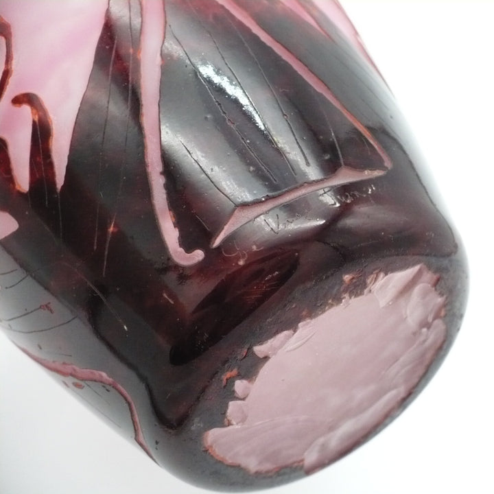 Le Verre Français Digitale Schneider Art Deco Foxglove Table Vase.