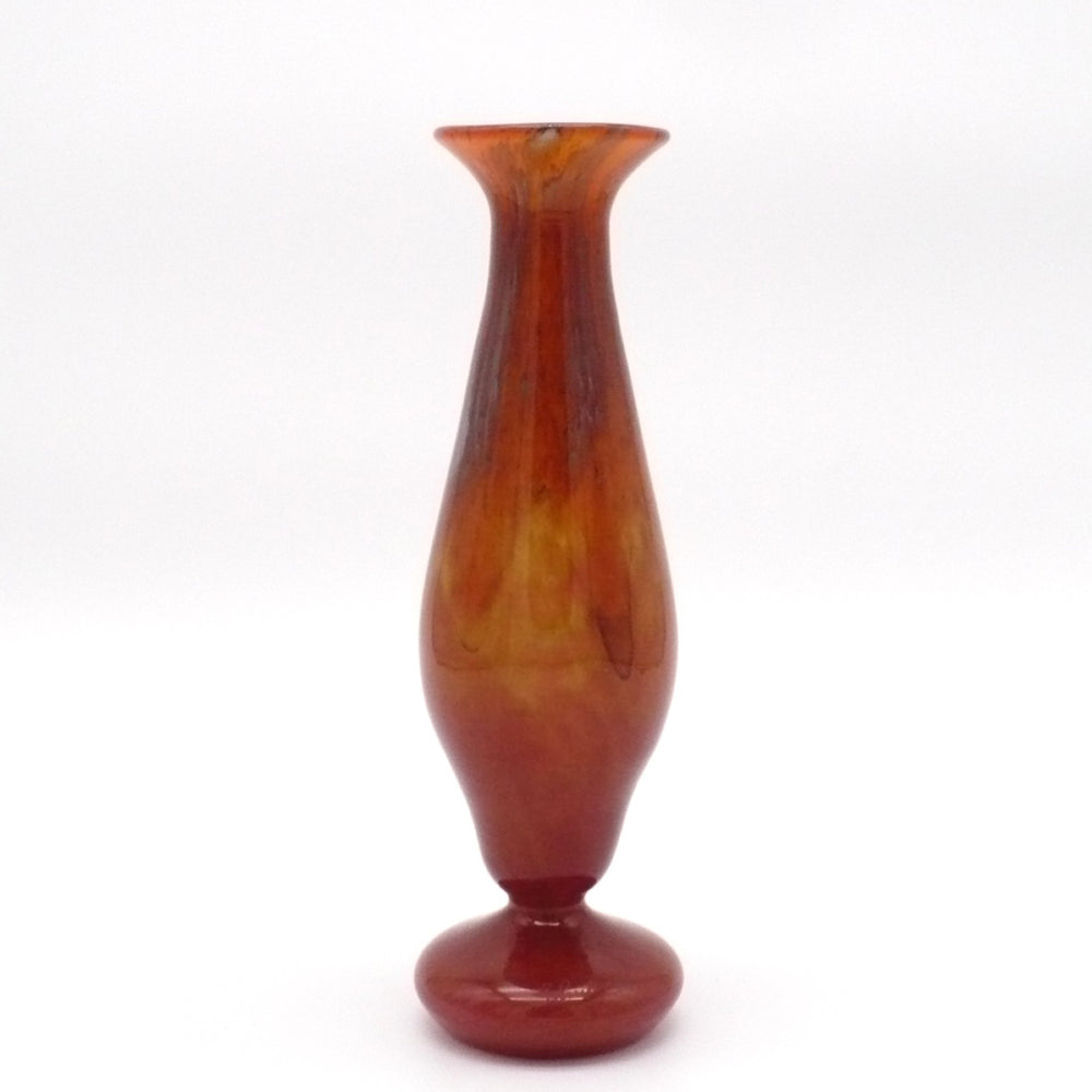 1928-1933 Schneider Signed Art Deco Amber French Art Glass Vase.