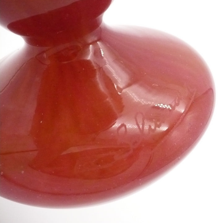 1928-1933 Schneider Signed Art Deco Amber French Art Glass Vase. Signature.