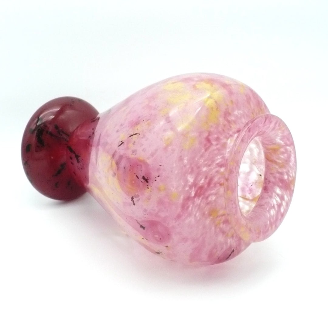 1920s Signed Schneider French Art Deco Glass Vas, Pink & Raspberry 12.75”.