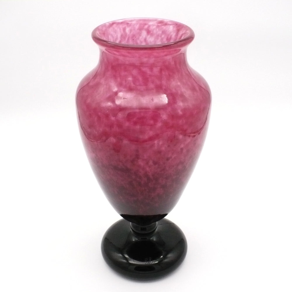 1928-33 Signed Schneider Art Deco Jade Large Mantel Vase French Art Glass 14".