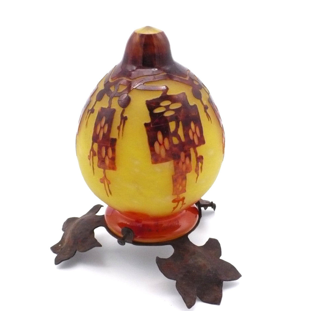 1923-26 Le Verre Français Veilleuse, Frenes Night Light, As Is.