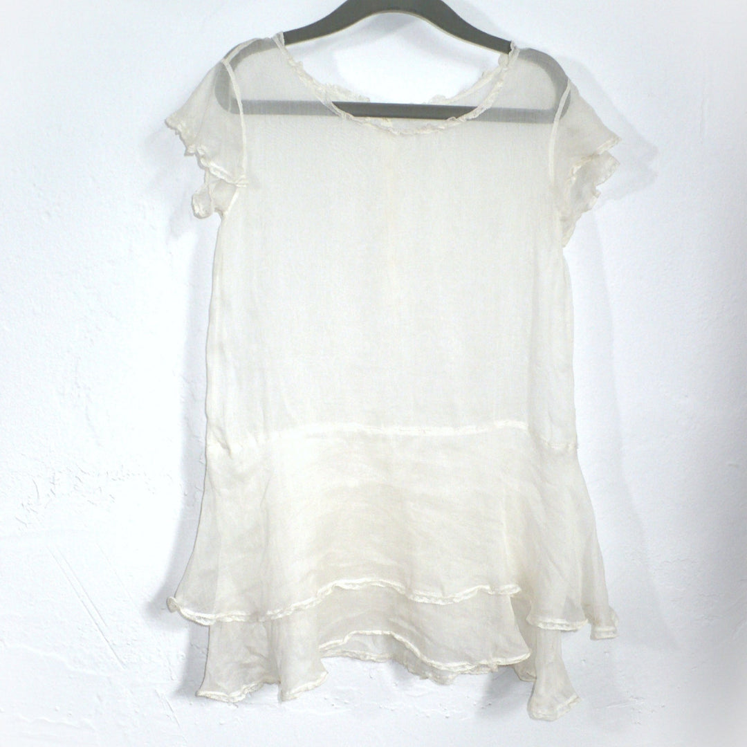 1920s Vintage White Organdy Gatsby Toddler Dress 2T.