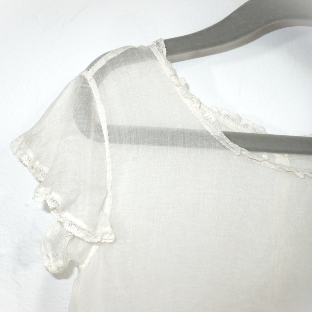 1920s Vintage White Organdy Gatsby Toddler Dress 2T.