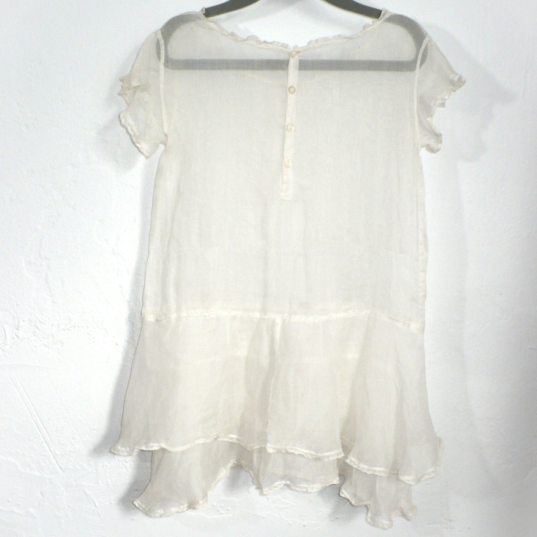 1920s Vintage White Organdy Gatsby Toddler Dress 2T.