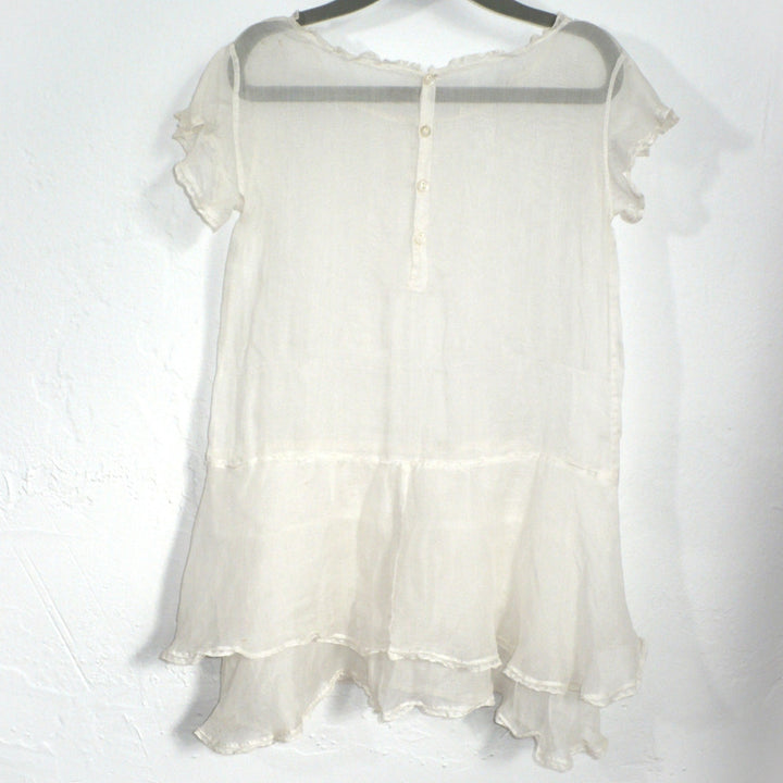 1920s Vintage White Organdy Gatsby Toddler Dress 2T.