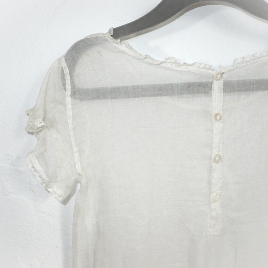 1920s Vintage White Organdy Gatsby Toddler Dress 2T.