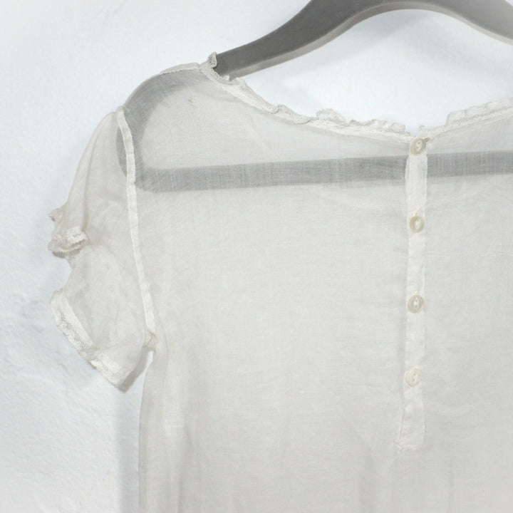 1920s Vintage White Organdy Gatsby Toddler Dress 2T.