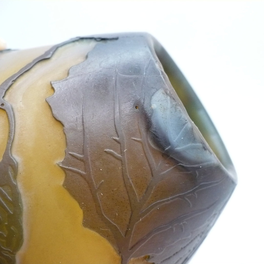 Legras France Ovoid Hazelnut Vase, French Art Glass.