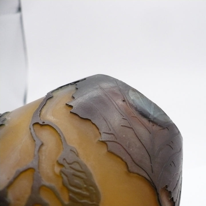 Legras France Ovoid Hazelnut Vase, French Art Glass.