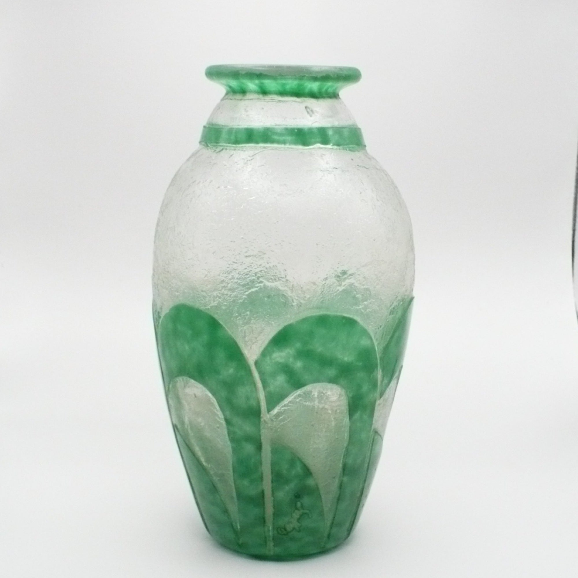 1920 Degué Art Deco Table Vase, French Cameo Art Glass by David