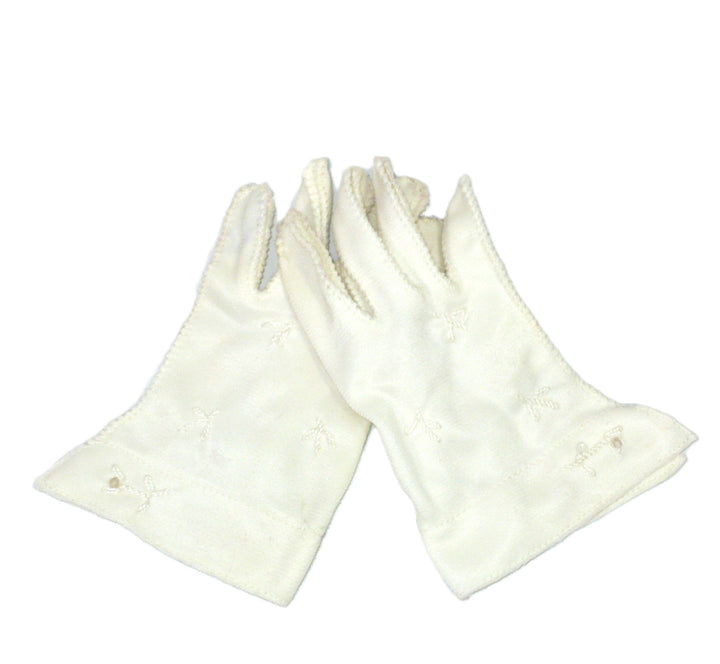 Sz. 1  Sweet White Toddler Girl's Gloves Age 1-2.