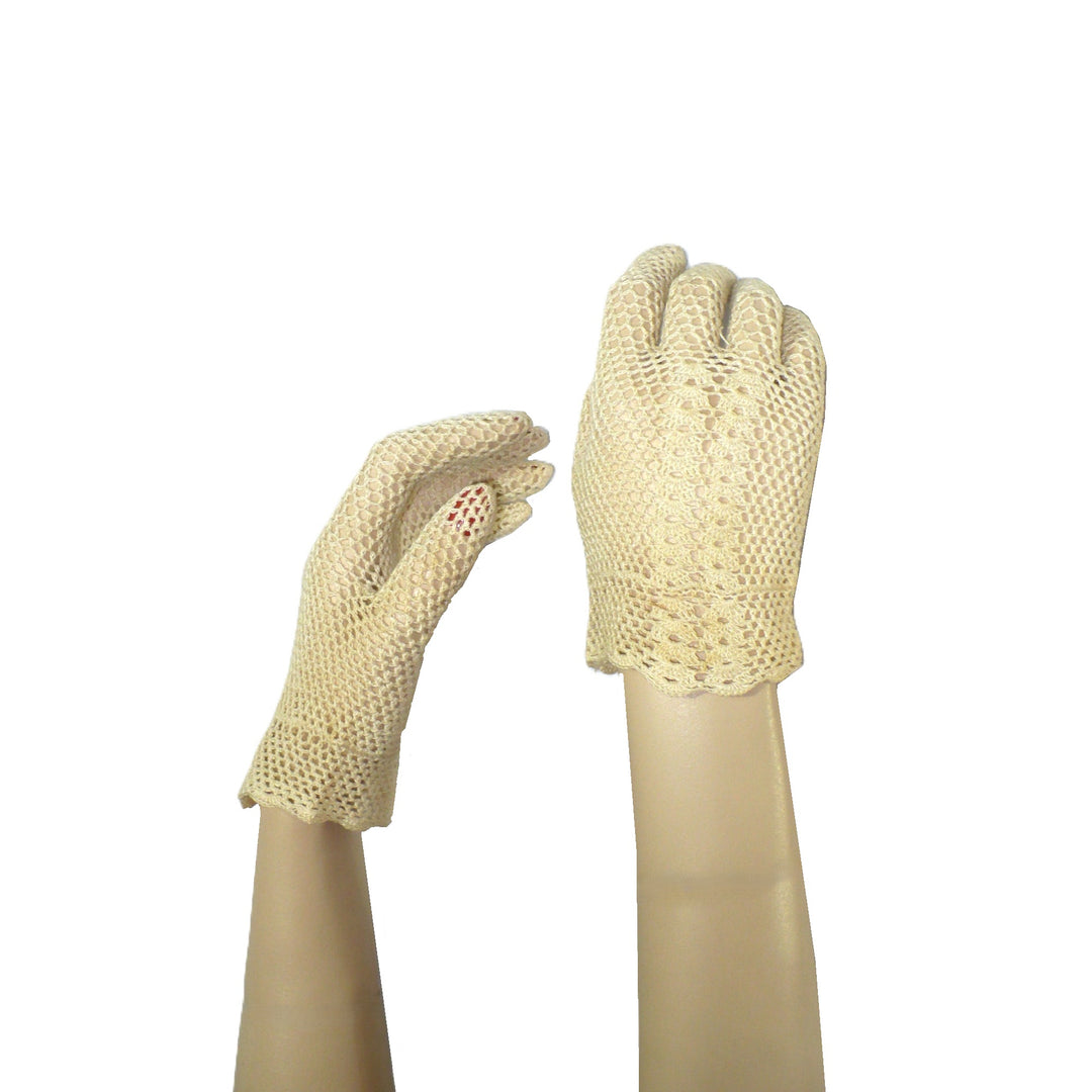XS/Sz6 Crocheted 1920s Summer Shorties, Vintage Gatsby Gloves.