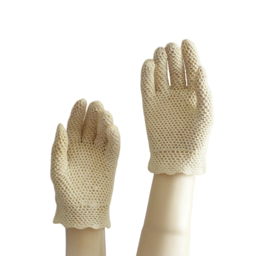 XS/Sz6 Crocheted 1920s Summer Shorties, Vintage Gatsby Gloves.
