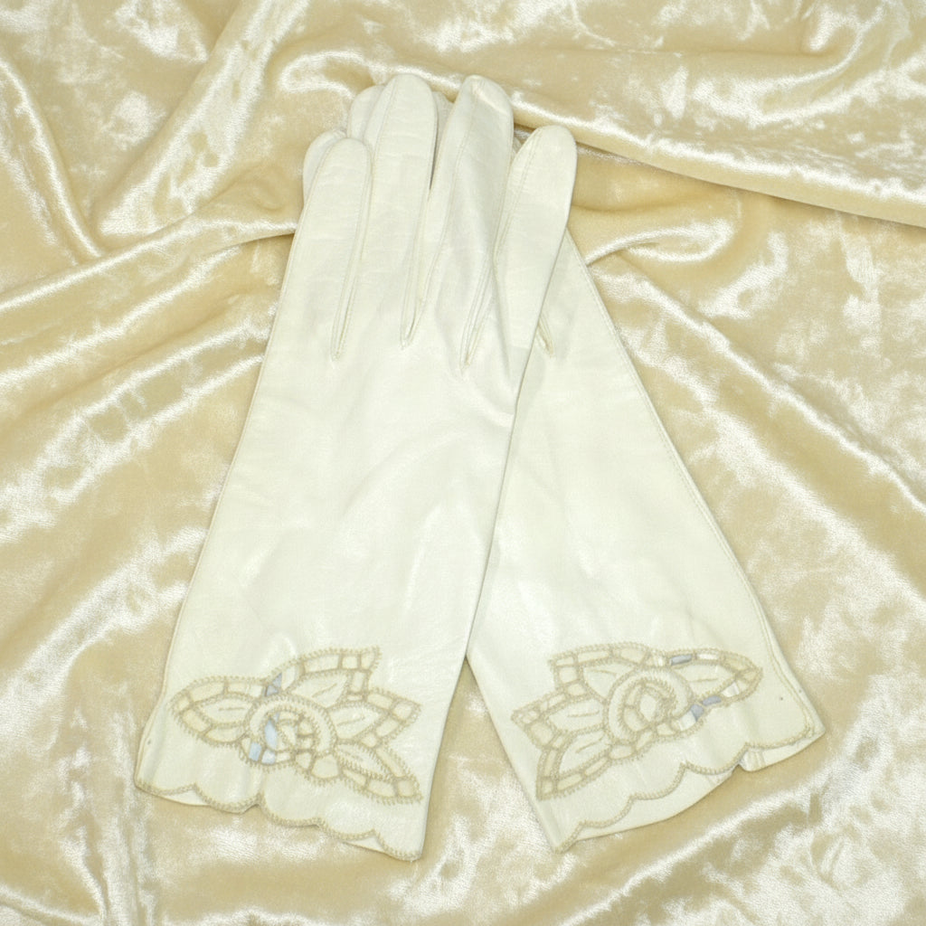 1950s Vintage Italian Lamb Leather Shorties Gloves 6 1/2 Small.