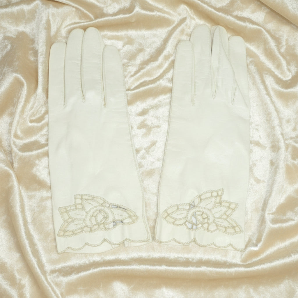 1950s Vintage Italian Lamb Leather Shorties Gloves 6 1/2 Small.