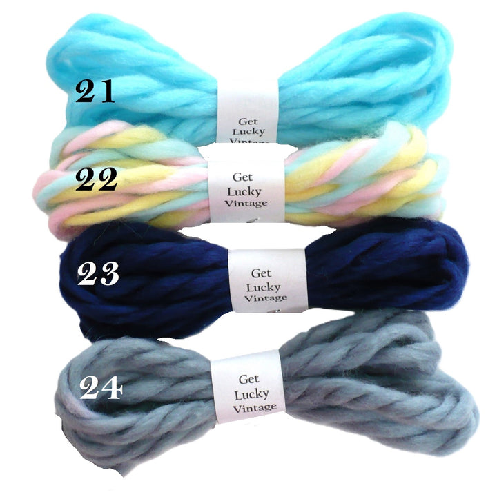 1970s Pairs of Yarn Hair Ties, Your Choice