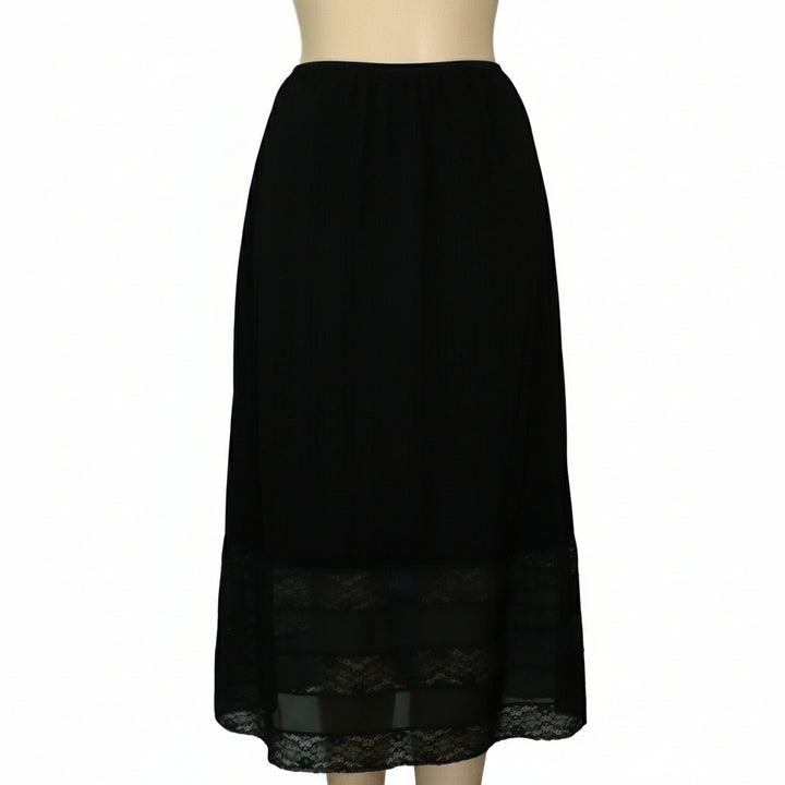 1950 Lace Trimmed Black Half Slip, Small/Medium