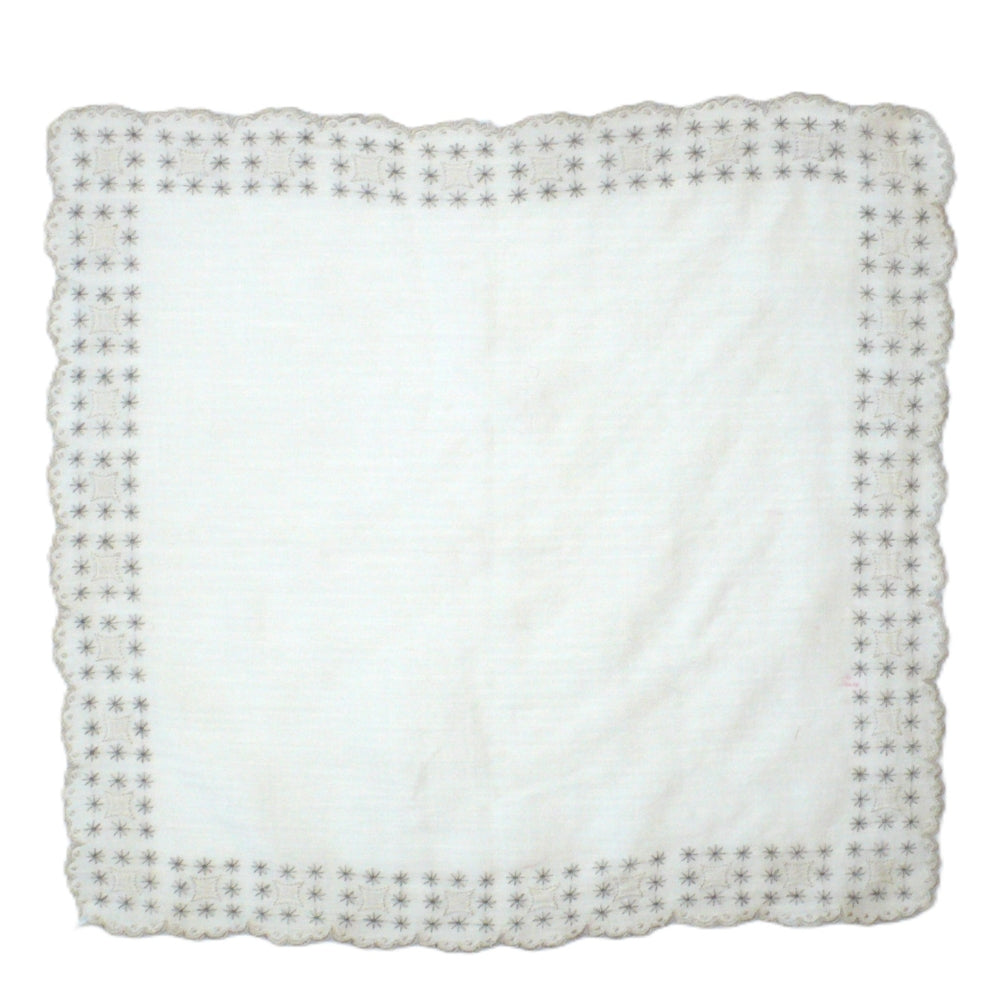 1950s Pair Scalloped Edge Church Hankies.
