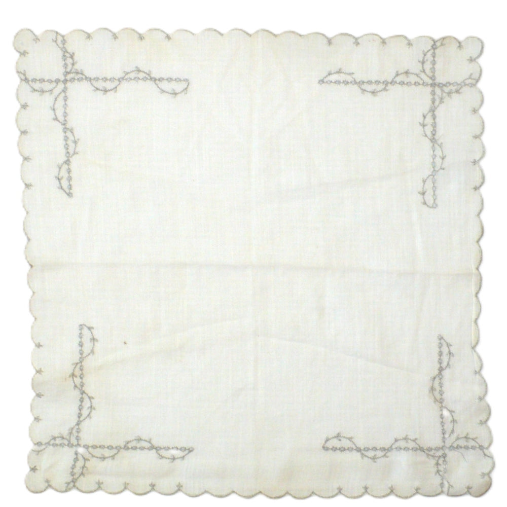 1950s Pair Scalloped Edge Church Hankies.